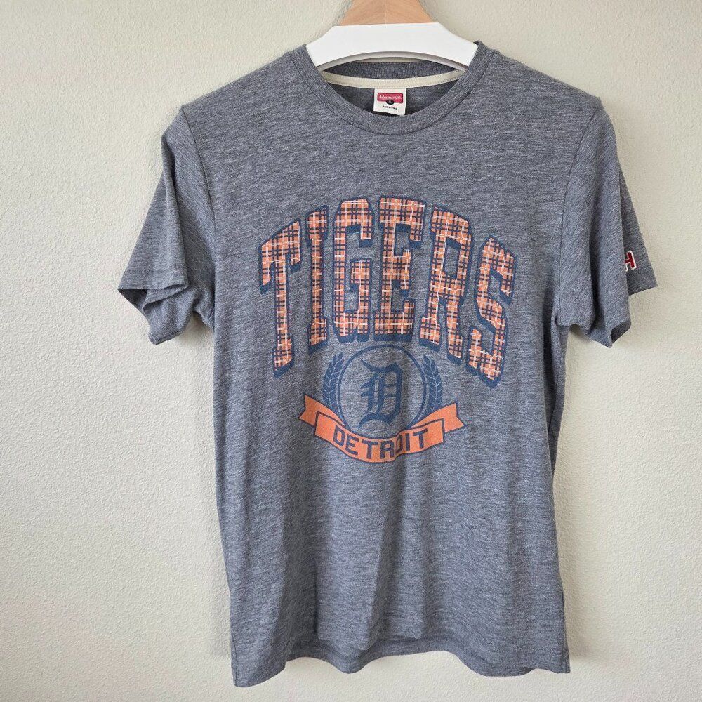 Homage Detroit Tigers Baseball Tee Adult Size S Gray Orange Cotton Blend Soft